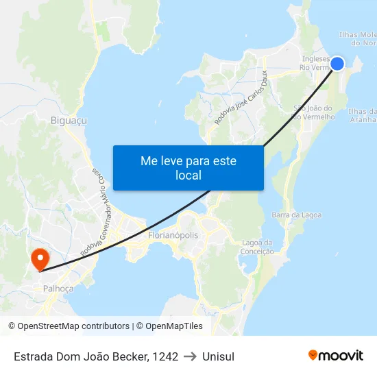 Estrada Dom João Becker, 1242 to Unisul map