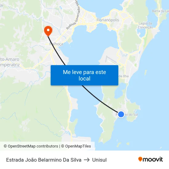 Estrada João Belarmino Da Silva to Unisul map