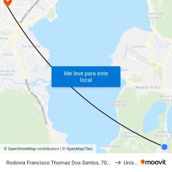 Rodovia Francisco Thomaz Dos Santos, 7084 to Unisul map