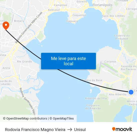 Rodovia Francisco Magno Vieira to Unisul map