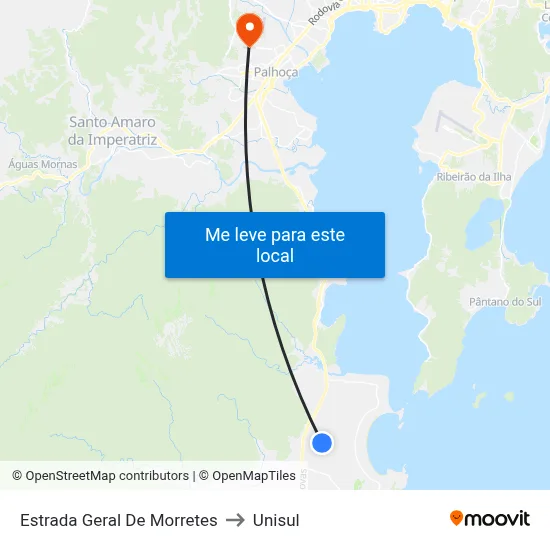 Estrada Geral De Morretes to Unisul map