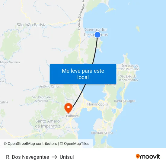 R. Dos Navegantes to Unisul map