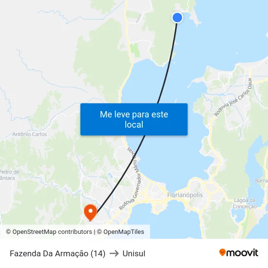 Fazenda Da Armação (14) to Unisul map