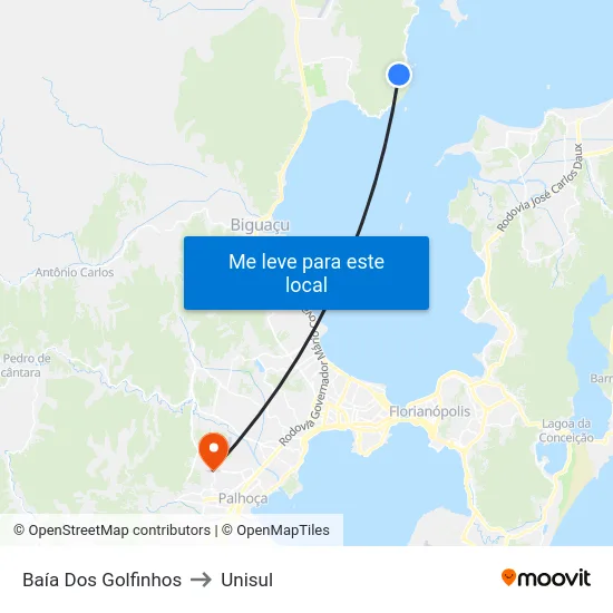 Baía Dos Golfinhos to Unisul map