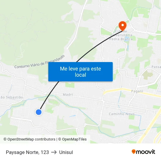 Paysage Norte, 123 to Unisul map
