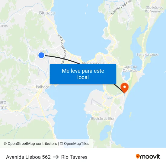 Avenida Lisboa 562 to Rio Tavares map