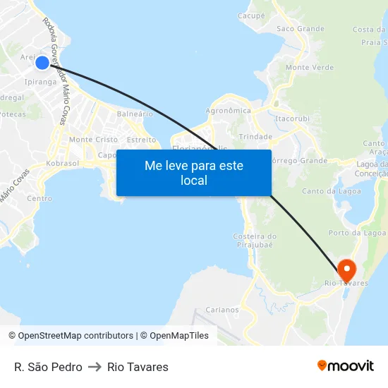 R. São Pedro to Rio Tavares map