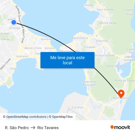 R. São Pedro to Rio Tavares map