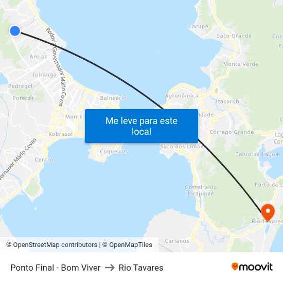 Ponto Final - Bom Viver to Rio Tavares map