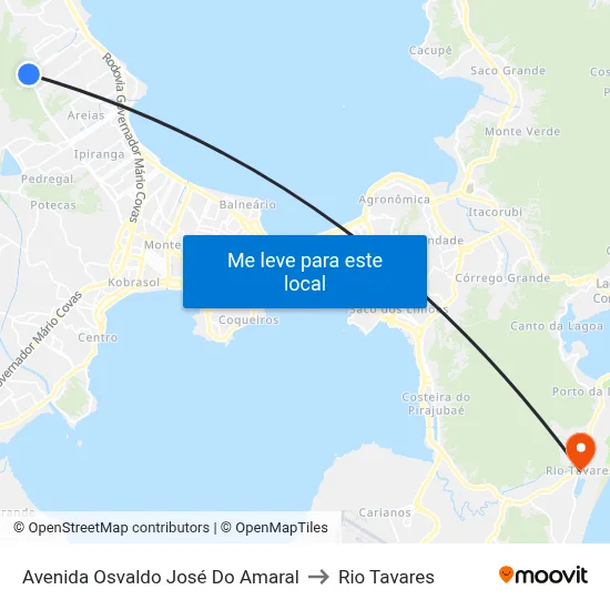 Avenida Osvaldo José Do Amaral to Rio Tavares map