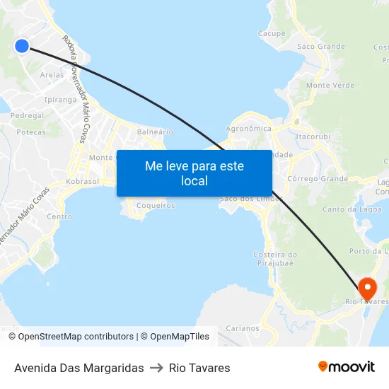 Avenida Das Margaridas to Rio Tavares map