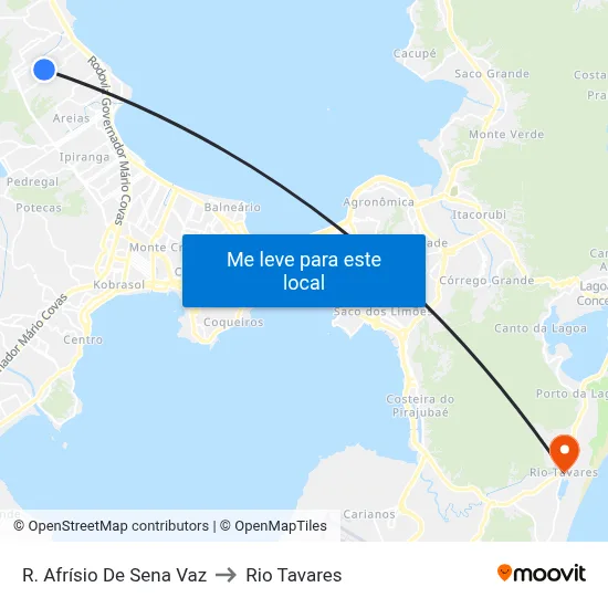 R. Afrísio De Sena Vaz to Rio Tavares map