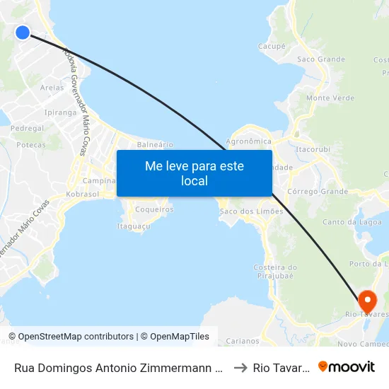 Rua Domingos Antonio Zimmermann 201 to Rio Tavares map