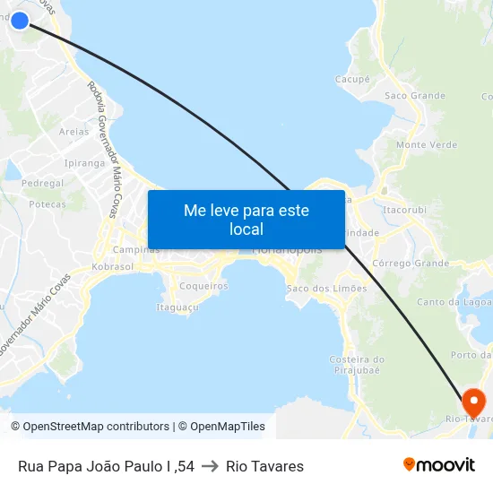Rua Papa João Paulo I ,54 to Rio Tavares map