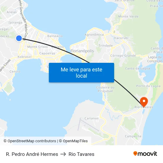 R. Pedro André Hermes to Rio Tavares map