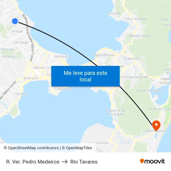 R. Ver. Pedro Medeiros to Rio Tavares map