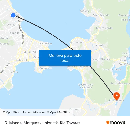 R. Manoel Marques Junior to Rio Tavares map