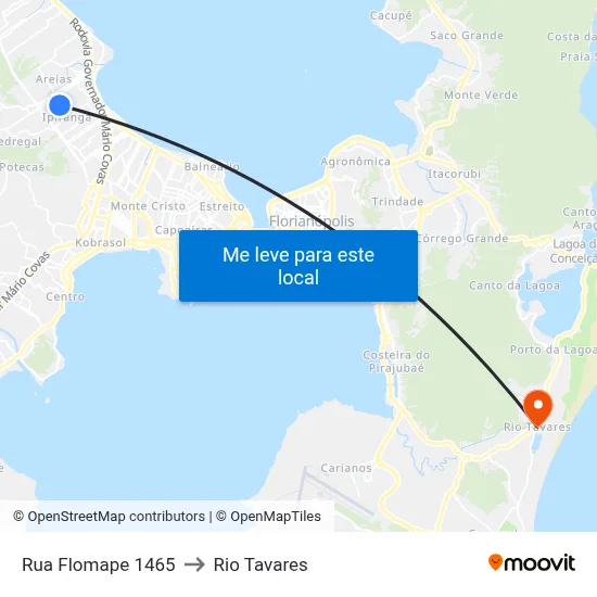 Rua Flomape 1465 to Rio Tavares map