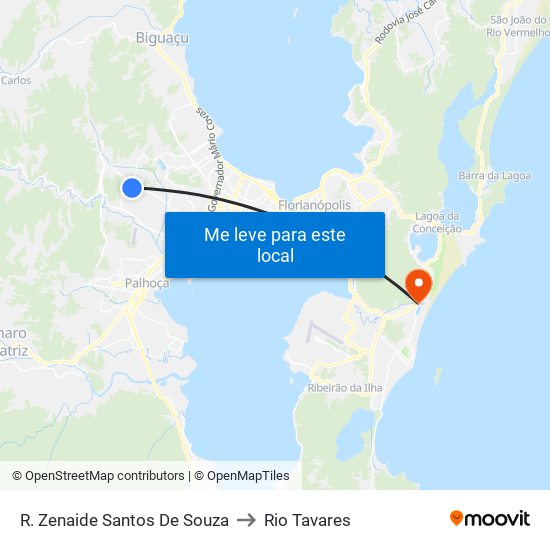 R. Zenaide Santos De Souza to Rio Tavares map