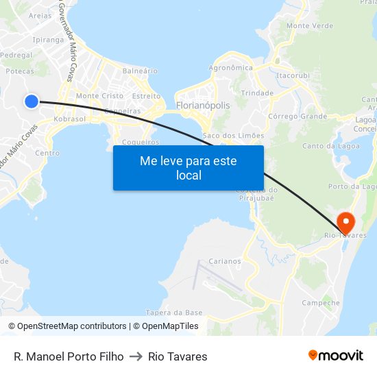 R. Manoel Porto Filho to Rio Tavares map