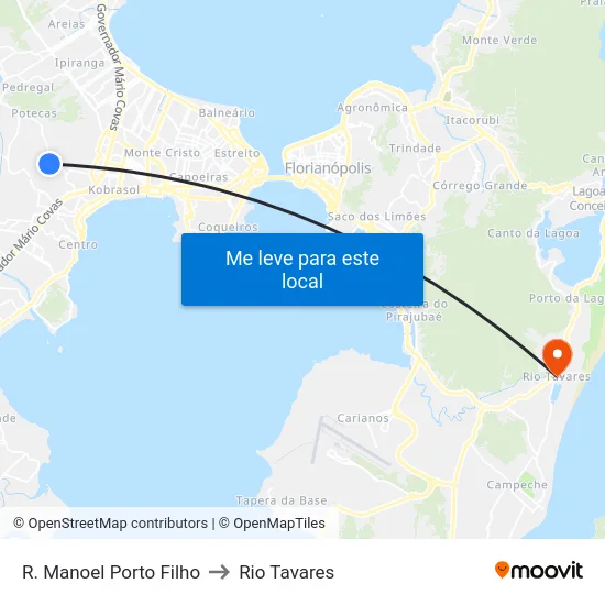 R. Manoel Porto Filho to Rio Tavares map