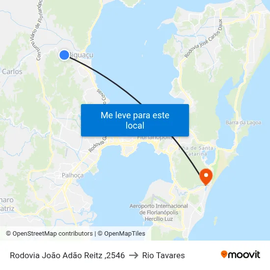 Rodovia João Adão Reitz ,2546 to Rio Tavares map