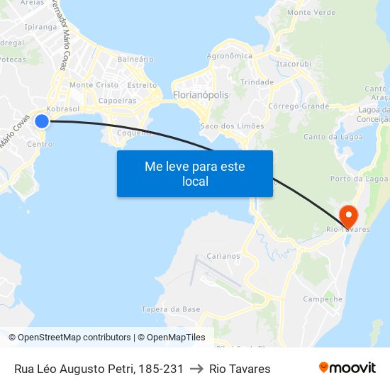 Rua Léo Augusto Petri, 185-231 to Rio Tavares map