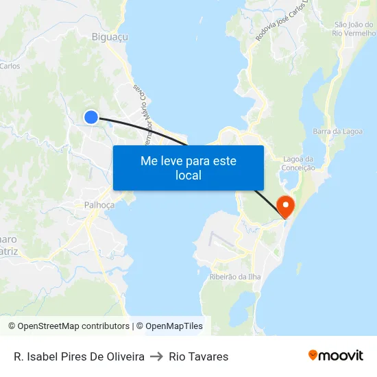 R. Isabel Pires De Oliveira to Rio Tavares map