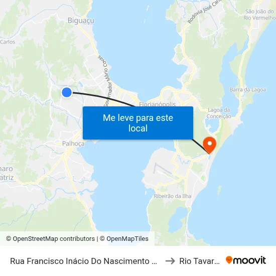 Rua Francisco Inácio Do Nascimento 235 to Rio Tavares map