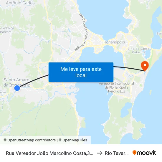 Rua Vereador João Marcolino Costa,340 to Rio Tavares map