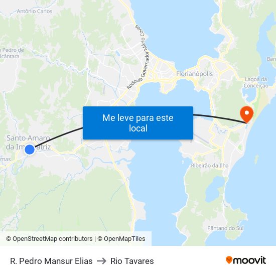 R. Pedro Mansur Elias to Rio Tavares map