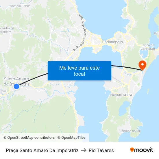Praça Santo Amaro Da Imperatriz to Rio Tavares map