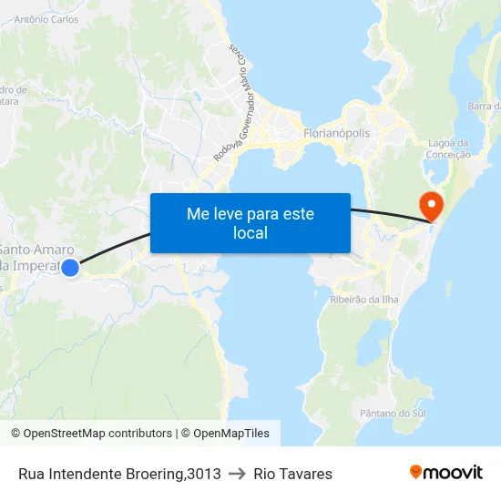 Rua Intendente Broering,3013 to Rio Tavares map