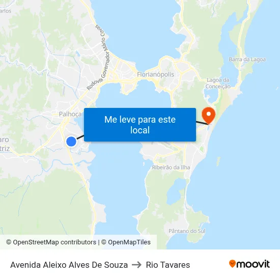 Avenida Aleixo Alves De Souza to Rio Tavares map