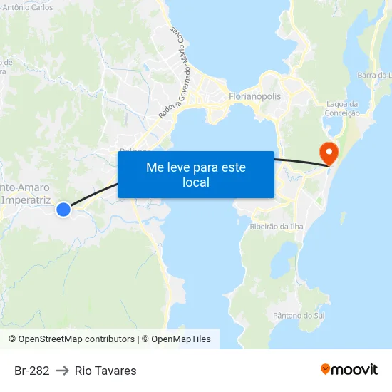 Br-282 to Rio Tavares map