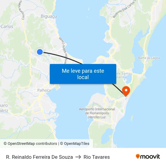 R. Reinaldo Ferreira De Souza to Rio Tavares map