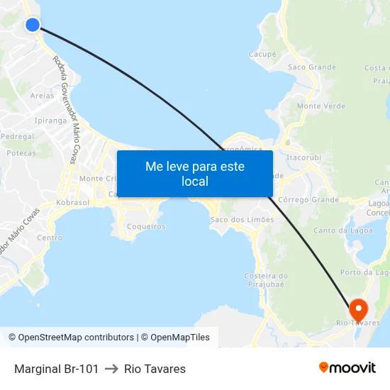 Marginal Br-101 to Rio Tavares map