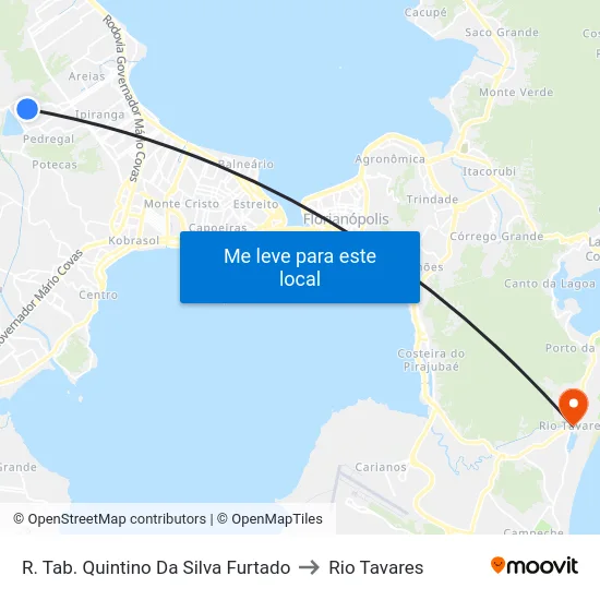 R. Tab. Quintino Da Silva Furtado to Rio Tavares map