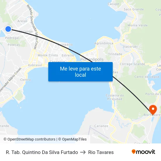 R. Tab. Quintino Da Silva Furtado to Rio Tavares map