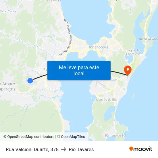 Rua Valcioni Duarte, 378 to Rio Tavares map