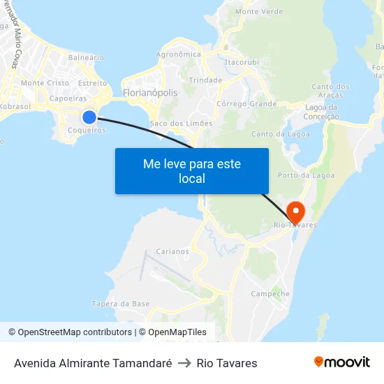 Avenida Almirante Tamandaré to Rio Tavares map