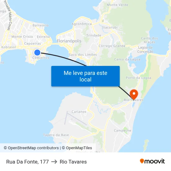 Rua Da Fonte, 177 to Rio Tavares map