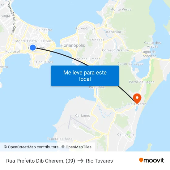 Rua Prefeito Dib Cherem,  (09) to Rio Tavares map