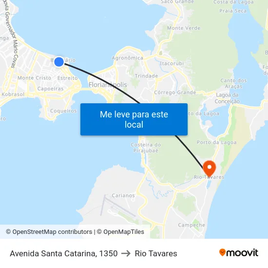 Avenida Santa Catarina, 1350 to Rio Tavares map
