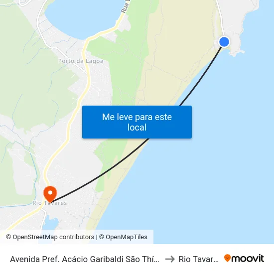 Avenida Pref. Acácio Garibaldi São Thíago to Rio Tavares map