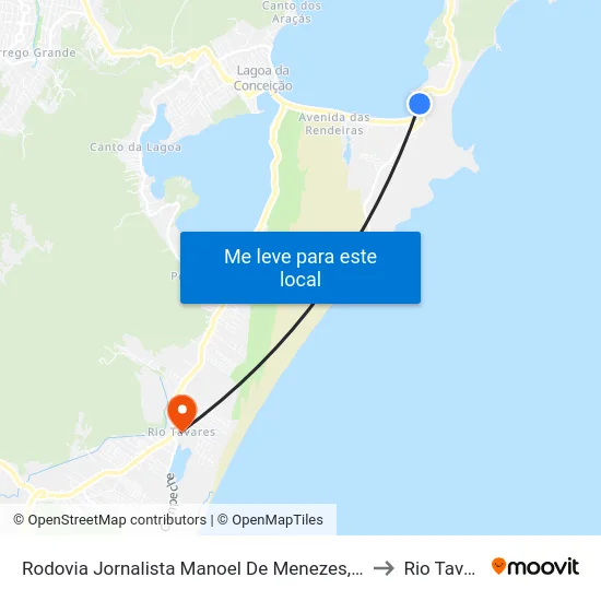Rodovia Jornalista Manoel De Menezes, 414 / 443 to Rio Tavares map