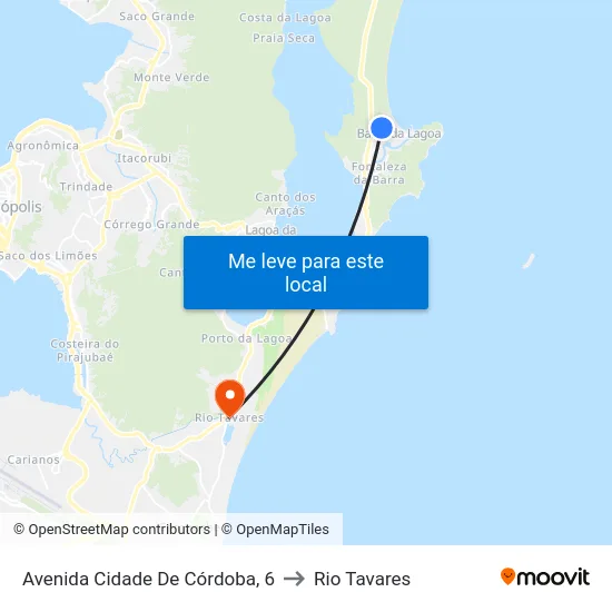 Avenida Cidade De Córdoba, 6 to Rio Tavares map