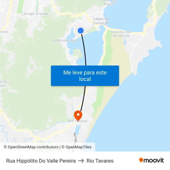 Rua Hippólito Do Valle Pereira to Rio Tavares map