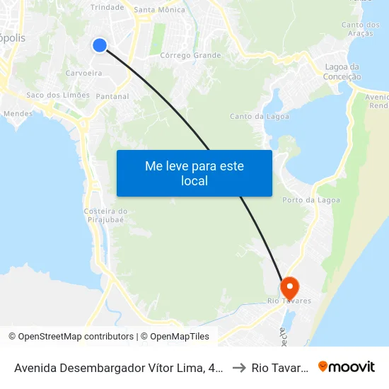 Avenida Desembargador Vítor Lima, 440 to Rio Tavares map