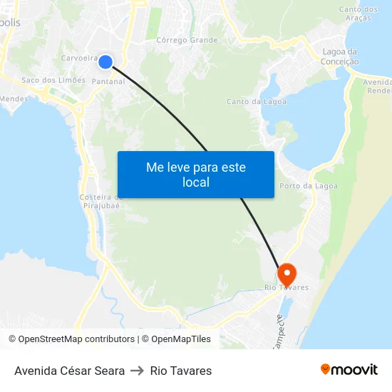 Avenida César Seara to Rio Tavares map